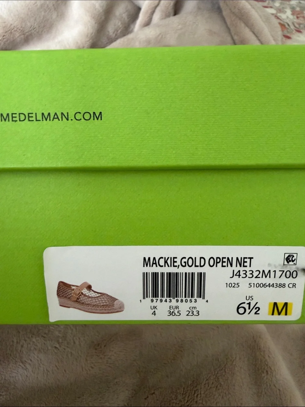 Sam Edelman Mackie Gold/Tan Crochet Espadrille Mary Jane Shoes, size 6.5